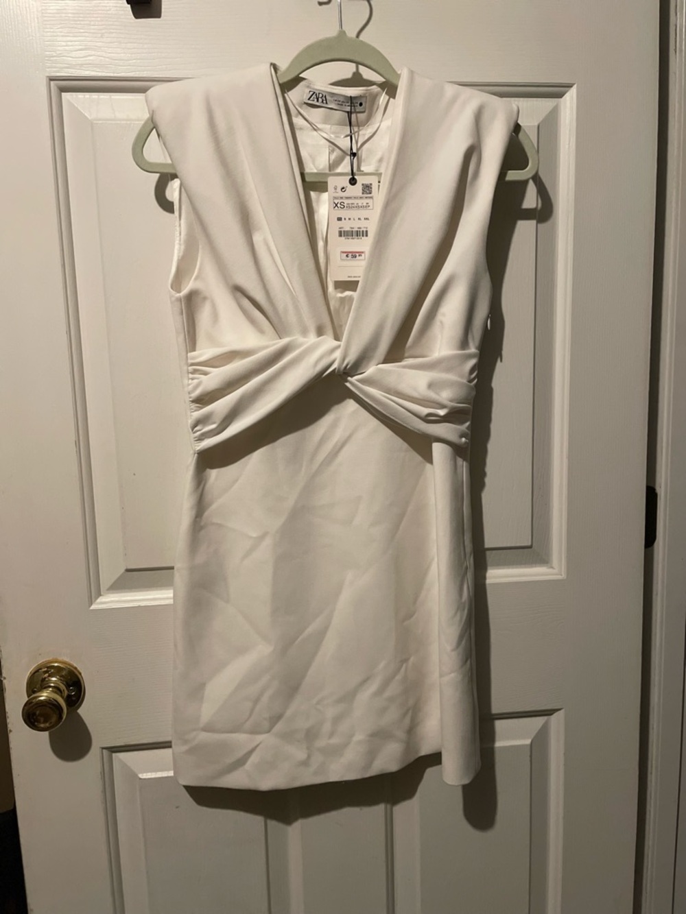 ZARA White Twist-Front Mini Dress